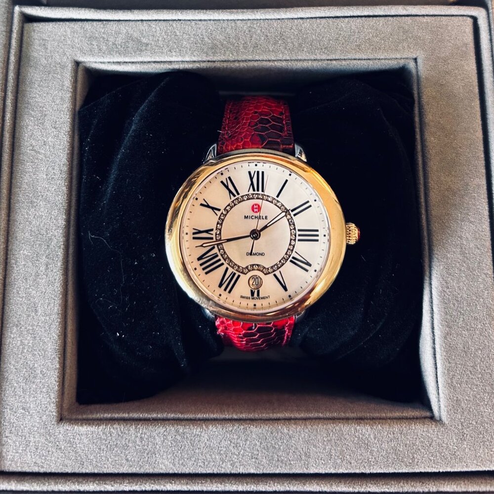 NWT MICHELE Serein Mid Two-Tone Diamond Watch